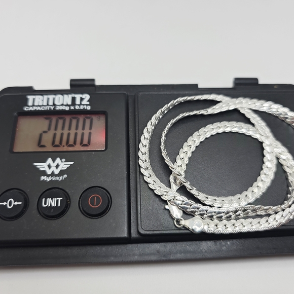 UNIQUE SNAKE WHEAT STERLING SILVER 925 20" INCH NECKLACE CHAIN 20 GRAMS 2B/06 - Picture 3 of 6